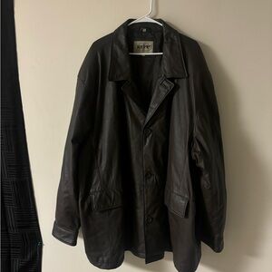 REPP LTD Men’s Genuine Leather Jacket Coat – Dark Brown – Size 5XB Big